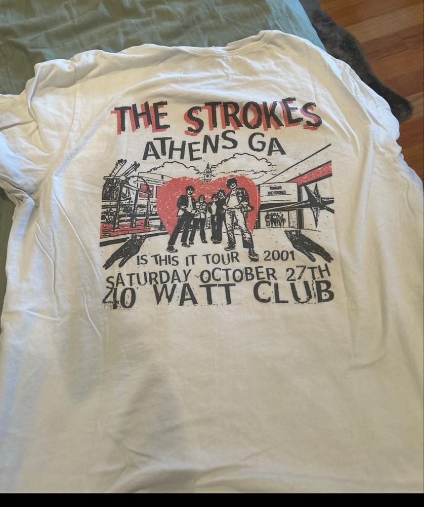 The Strokes Band Gift Fan Tour Concert White T-Shirt Full Size S-5XL US056