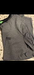 Hugo Boss V-Neck T-Shirt Striped Slim Fit Logo Designer Luxury Cotton Large Mens