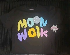 Project Moonwalk Men’s Black Astronaut Space Graphic Logo Crew Neck Tee M