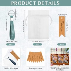 60 Sets Thank You Gifts Bulk Employee Appreciation Keychains with Bag for Fat…