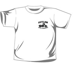 OUTLAW CYCLE PRODUCTS FXR LOGO WHITE SHORT SLEEVE T-SHIRT BIKER MOTORCYCLE
