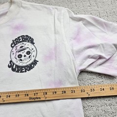 Shirt Mens XL White Purple Tie Dye Cerebral Supernova Skull Back Print