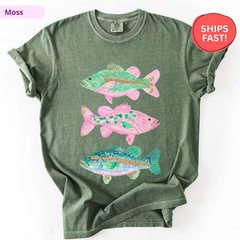 Preppy Fish Comfort Tee Coastal Ocean Beach Design Gift