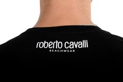 Roberto Cavalli “Beachwear” Men’s Black Graphic Print T-Shirt US 2XL IT 56