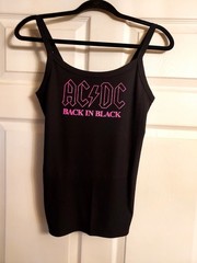 acdc tank top back in black Pink Glitter power up tour acdc crop top acdc shirt