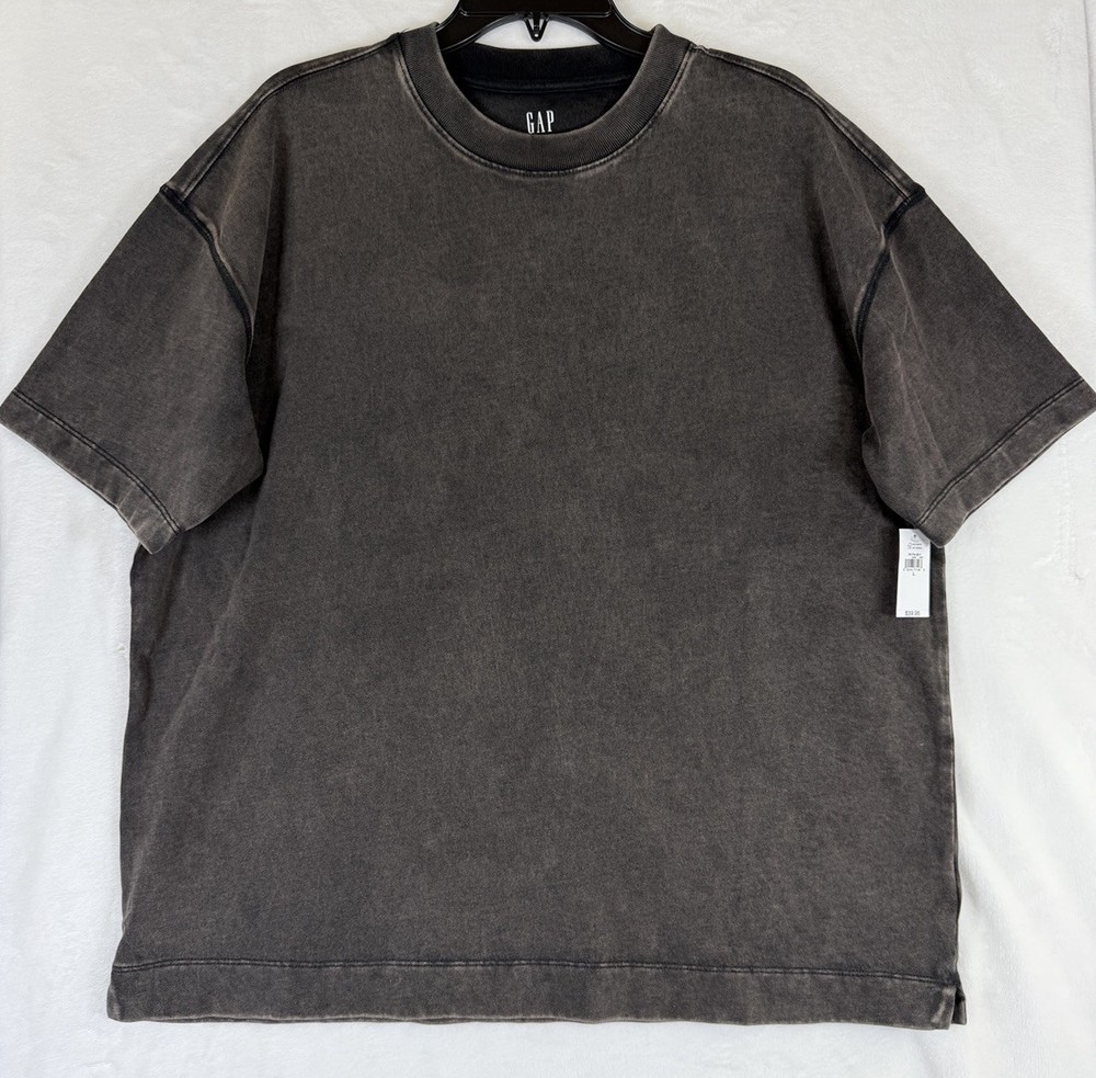Gap Heavyweight Oversized T Shirt Large Mens Black Organic Cotton Short Sleeve