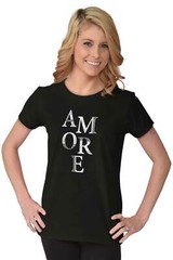 Amore Love Couple French Designer Graphic Womens Short Sleeve Ladies T Shirt