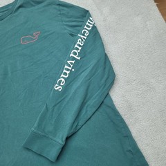 Vineyard Vines T-Shirt Mens 2XL Green Applique Whale Long Sleeve 1V019889 XXL