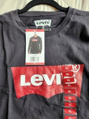 Levi’s Men’s Black Long Sleeve Graphic Logo Crew Neck T-Shirt XL 3LGLK2247B