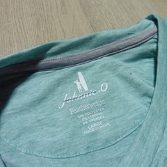 JOHNNIE-O Mens L LARGE THE COURSE T SHIRT PERFORMANCE GOLF TEE TROPICAL GREEN