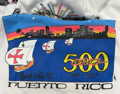 Vintage~San Juan Fiesta Regata Colon 92 T-Shirt~Size Large~Short Sleeve~White