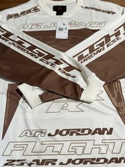 Nike Men’s Size XXL Air Jordan MJ MVP AOP LS TOP SAIL Tee Shirt Brown FV7239-133