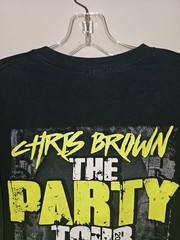 Chris Brown The Party Tour 2017 Large Mens Black Double-sided Graphic Logo Tee