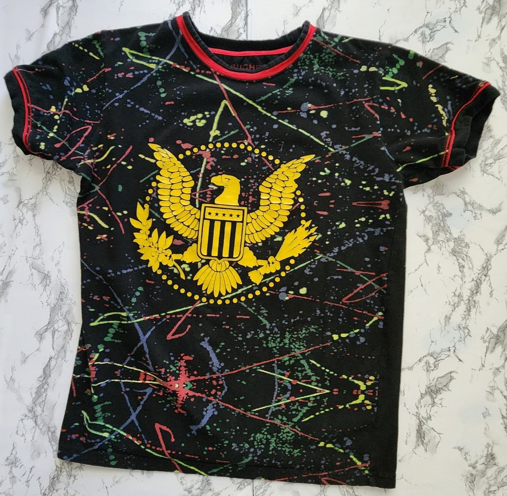 Bucheli T Shirt Italian Style Cotton Slim Fit Size Small Made in Peru Graffiti