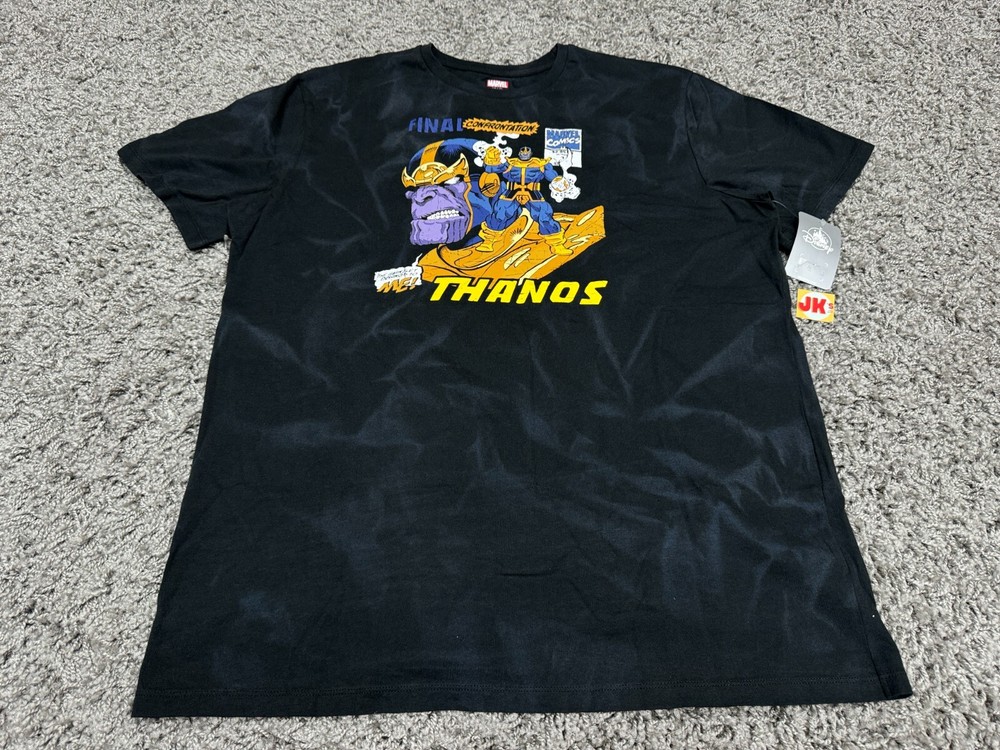 NEW Disney Parks Shirt Adult Medium Black Gray Thanos Gauntlet Comics Marvel
