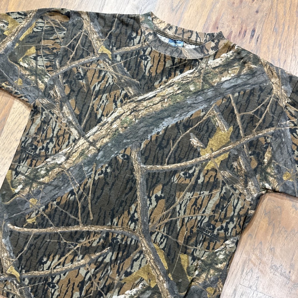Vintage Mossy Oak Shirt Mens L Brown Shadow Branch Camo Cotton Outdoors Hunting
