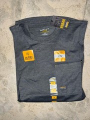 Ariat Rebar T-Shirt Mens Gray Long Sleeve Graphic Workwear Utra breathable