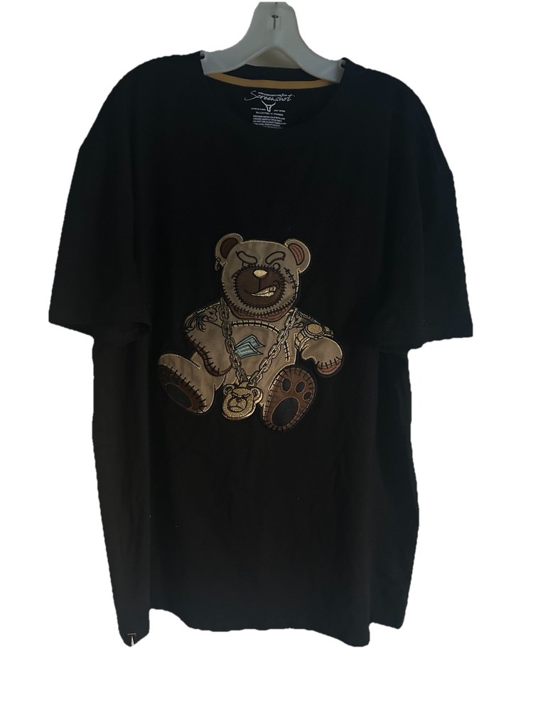 ScreenShot T-Shirt Mens Size 3XL 3D Bear Gold Chain Hip Hop Streetwear S/S