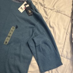 U.S. Polo Assn. Men’s Thermal Stretch Waffle Knit Crewneck T-Shirt Blue XXL New