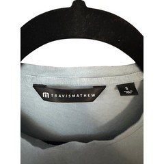 TravisMathew Mens Small Light Blue Gray Short Sleeve Crew Neck T-Shirt