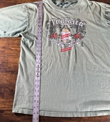 Vintage Jamaica Red Stripe Beer Faded T Shirt Sz XL Olive Green Caribbean Rasta