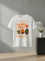 Unisex Funny Halloween Pumpkin Skull Witch Vintage Graphic T Shirt Spooky Gift