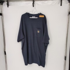 Carhartt Men’s 4XL Big & Tall Blue Loose Fit Pocket Logo Crew Neck T-Shirt