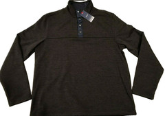 New Izod Men’s Pullover Sweatshirt Medium Black Soft Material Snap