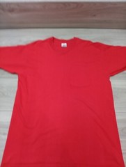 Vtg BVD Premium Series Pocket T-Shirt Mens Size XL Red Made in USA Single Stitch
