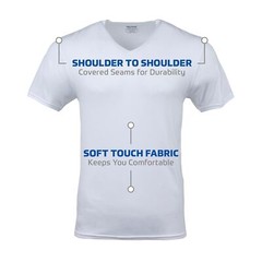 6-pack Men’s Comfortable Jersey 100% Cotton V-Neck T-Shirts,X-Large White