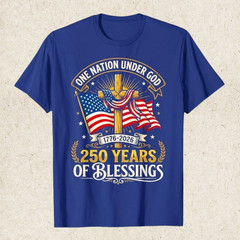 Freedom 250th Anniversary USA Flag Christian God Patriotic T-Shirt