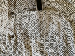 Nautica Printed Short Sleeve Button Down Shirt Men’s L Beige Collared Pockets