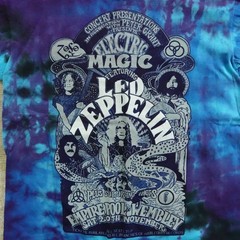 Led Zeppelin Shirt Mens Small Blue Tie Dyed Cotton Liquid Blue Page Plant