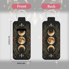 Chapstick Holder Key Chain Gothic Lunar Phases 6 Pieces, Chapstick Lipstick K…