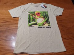 The Muppets Kermit The Frog Banjo Country Roots T Shirt Medium NWT Beige