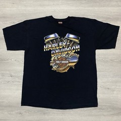Harley Davidson T-Shirt XXL Mens Double Sided Black Shirt 2XL Perth Australia