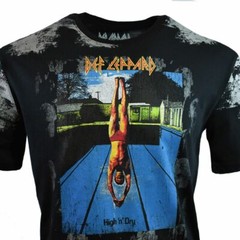 Men’s T shirts “Def Leppard” High n’ Dry Music tees -Tour Vintage Black Graphic