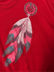 Vintage 90’s Pink Glitter Feather T Shirt Extra Large XL