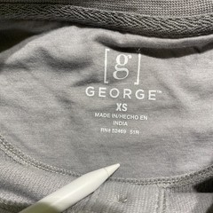NWT George Henley Thermal Style Knit Shirt Extra Small Light Gray Blue Lot of 2