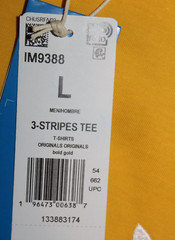 NEW MEN’S ADIDAS ORIGINALS 3-STRIPES CALIFORNIA TEE SHIRT ~ LARGE ~ IM9388 GOLD