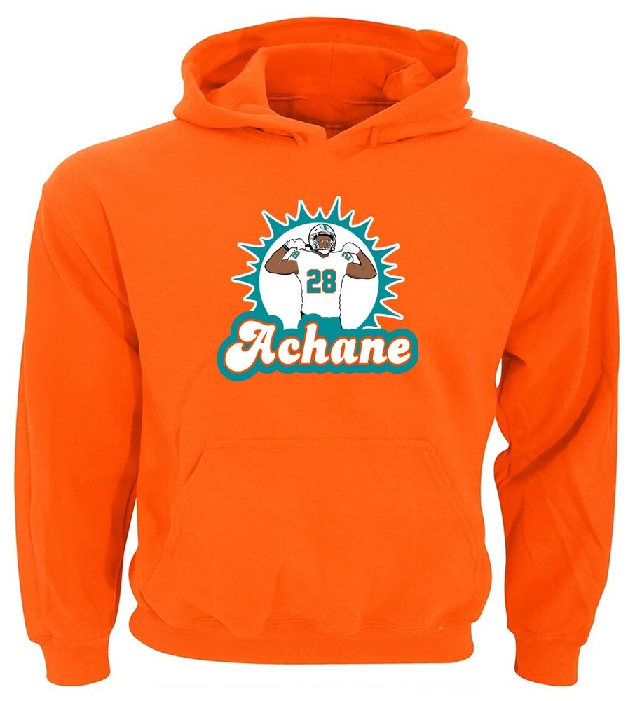 Devon De’Von Achane Dolphins Logo CREW HOODED SWEATSHIRT