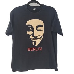 SOL’S REGENT 11380 Unisex Large Berlin Hacker Face Graphic T-Shirt Black