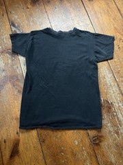 Vintage 60s 70s Black Bound Collar Two Tone Bar Destination T Shirt Large