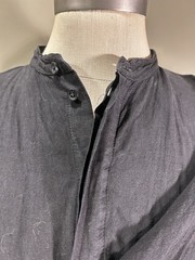 First Aid To The Injured Avantgarde Black Linen Button Up Wrap Shirt Sz 3 Med