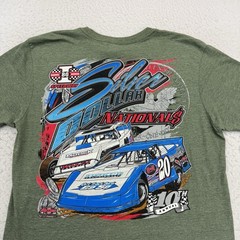 Dirt Track Racing Shirt Mens Large L Green 10th Annual Silver Dollar Nationals
