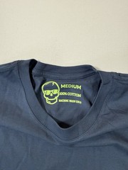 Swag Golf Shirt Mens Medium Blue Short Sleeve Cotton Skull Crewneck Fried Egg
