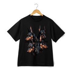 Unisex Soft Fabric T-Shirt with Doberman Graphic for Pet Lovers Casual Outing