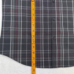Social Coast Men’s Short Sleeve Button-Down Shirt Size S Black Red White Plaid