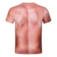 Man’s Muscle 3D Print Strong T-Shirt Summer Short Sleeve Digital Printing Top