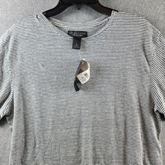 The Men’s Store at Bloomingdale’s Striped Linen Tee Men’s Size Medium Dark Slate